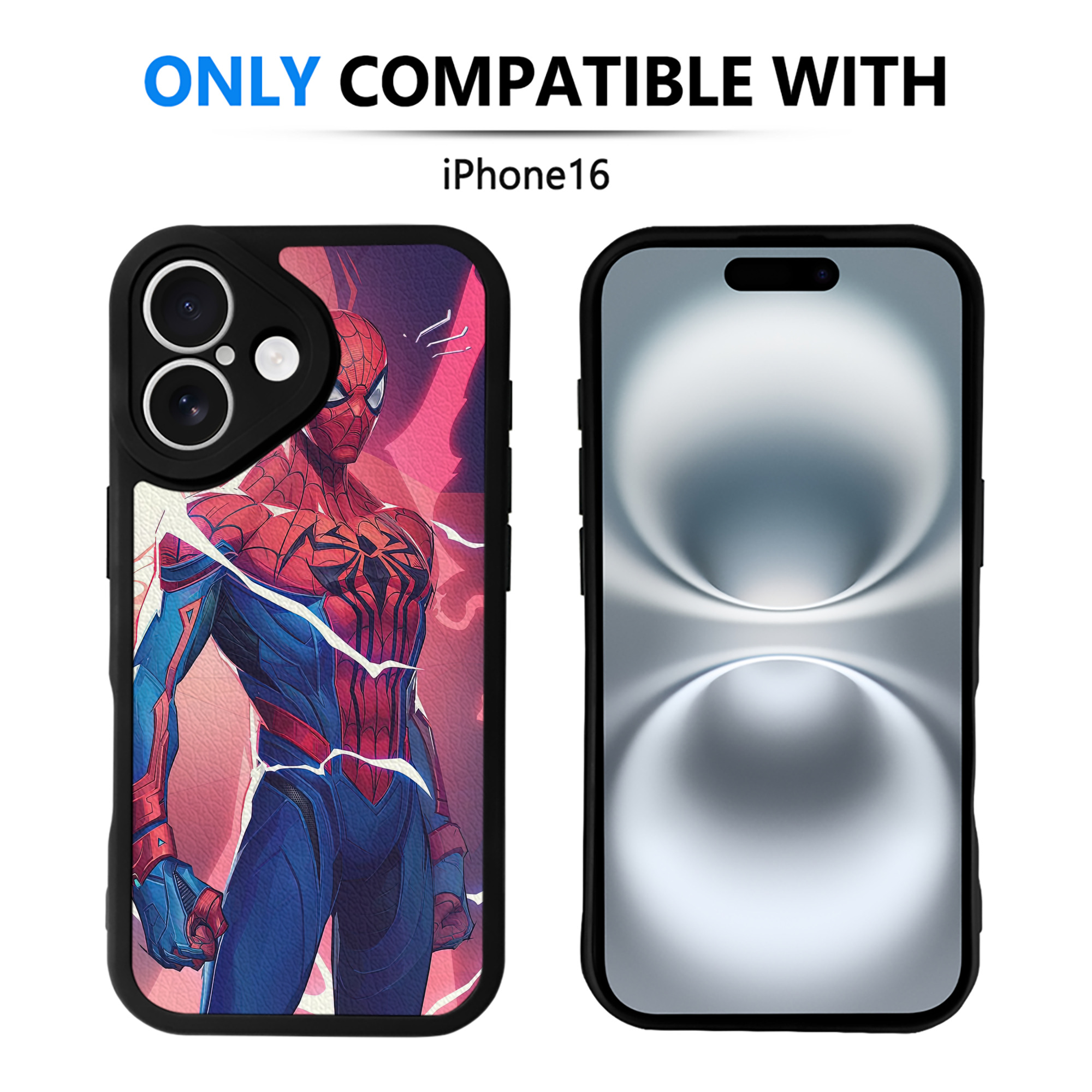 Spider Man スパイダーマン 【iPhone 16シリーズ対応】シリコンスマホケース（レザー調） 材質：シリコン